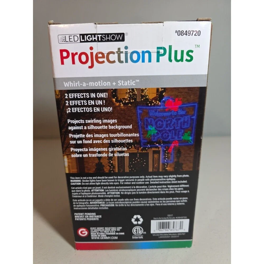 Gemmy LED Lightshow Projection Plus - Christmas North Pole LED Light Show - NIB